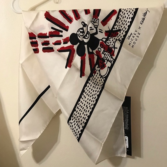 Coach Disney Mickey X Keith Haring Silk Bandana - Picture 4 of 8